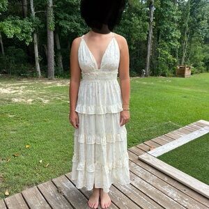 Storia Ivory Tiered Maxi Dress